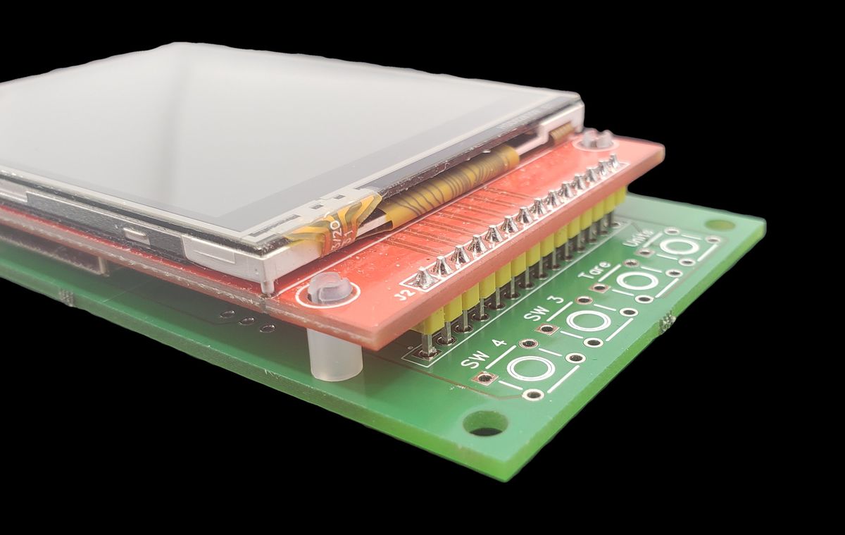 Display header not touching scale PCB