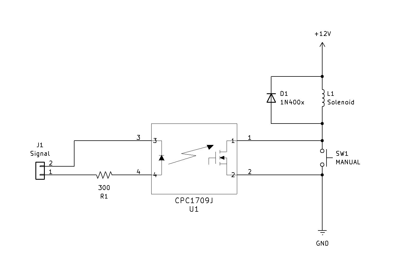 Start gate solenoid circuit
